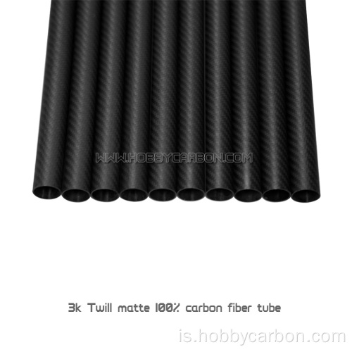 21.5x19.5x1000mm 100% koltrefjar 3K Twill Matte Tubes